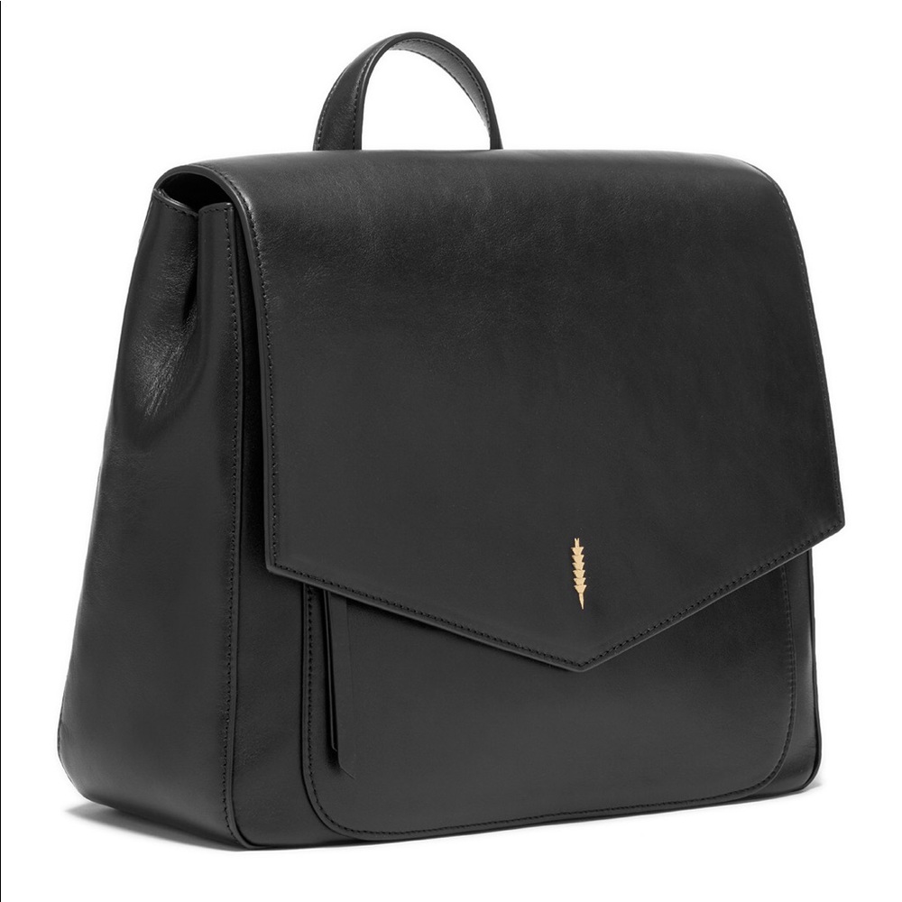 Thacker NYC Black Leather Backpack